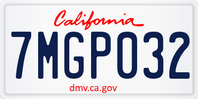 CA license plate 7MGP032
