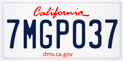CA license plate 7MGP037