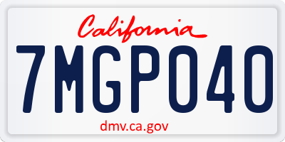 CA license plate 7MGP040