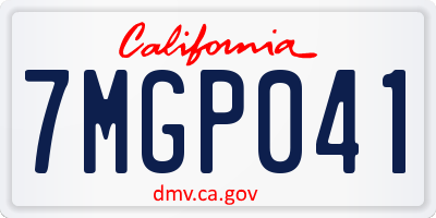 CA license plate 7MGP041