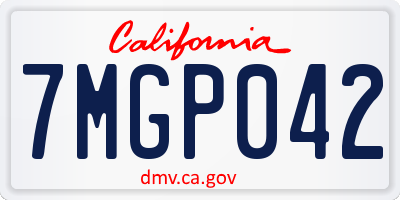 CA license plate 7MGP042