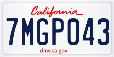 CA license plate 7MGP043