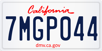 CA license plate 7MGP044