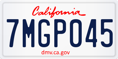 CA license plate 7MGP045
