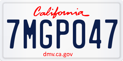 CA license plate 7MGP047