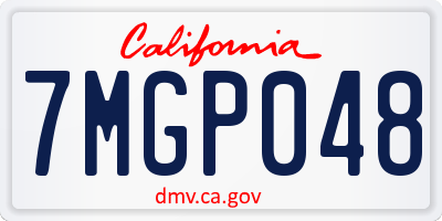 CA license plate 7MGP048