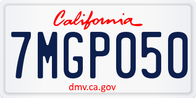 CA license plate 7MGP050
