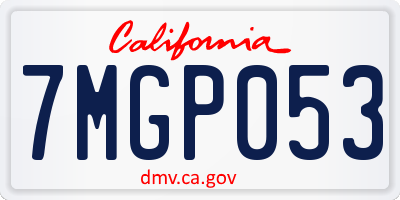 CA license plate 7MGP053