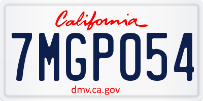 CA license plate 7MGP054