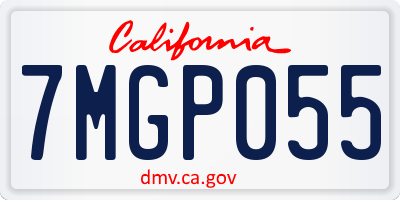CA license plate 7MGP055