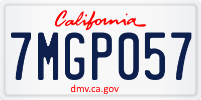 CA license plate 7MGP057