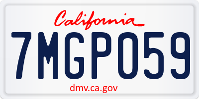 CA license plate 7MGP059