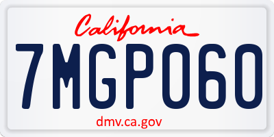 CA license plate 7MGP060