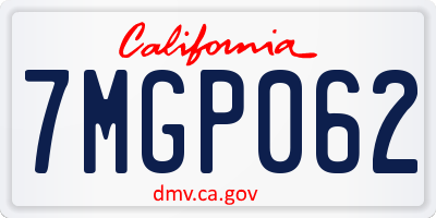 CA license plate 7MGP062