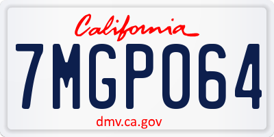 CA license plate 7MGP064