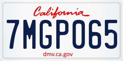 CA license plate 7MGP065