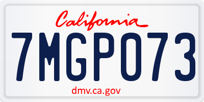 CA license plate 7MGP073