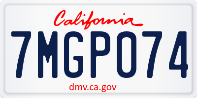 CA license plate 7MGP074
