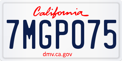 CA license plate 7MGP075