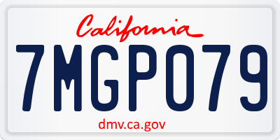 CA license plate 7MGP079