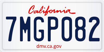 CA license plate 7MGP082