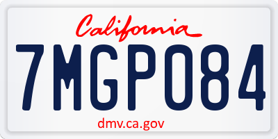 CA license plate 7MGP084