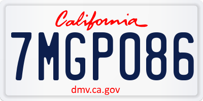 CA license plate 7MGP086