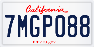CA license plate 7MGP088
