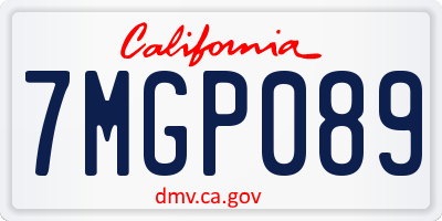 CA license plate 7MGP089