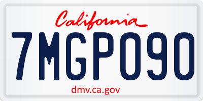 CA license plate 7MGP090