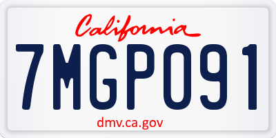CA license plate 7MGP091