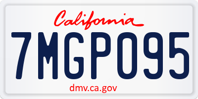 CA license plate 7MGP095