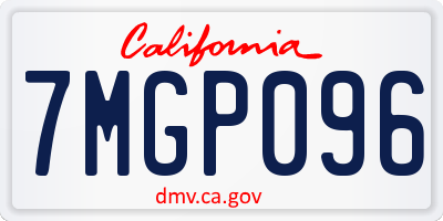 CA license plate 7MGP096