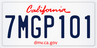 CA license plate 7MGP101