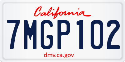 CA license plate 7MGP102