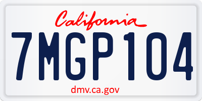 CA license plate 7MGP104