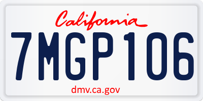 CA license plate 7MGP106