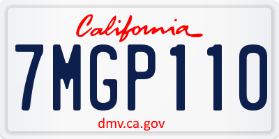 CA license plate 7MGP110