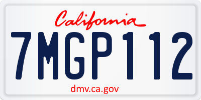 CA license plate 7MGP112