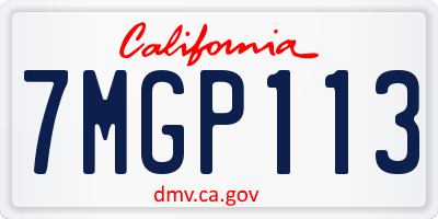 CA license plate 7MGP113
