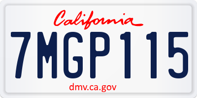 CA license plate 7MGP115