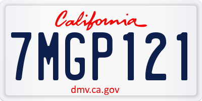CA license plate 7MGP121