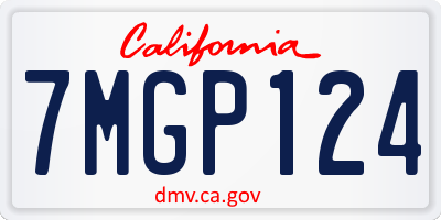 CA license plate 7MGP124