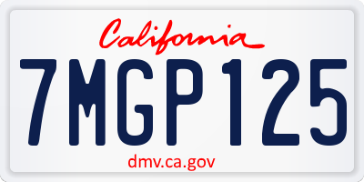 CA license plate 7MGP125