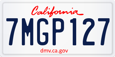 CA license plate 7MGP127