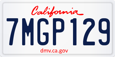 CA license plate 7MGP129