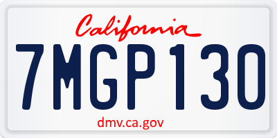 CA license plate 7MGP130