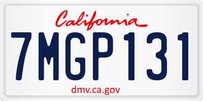 CA license plate 7MGP131