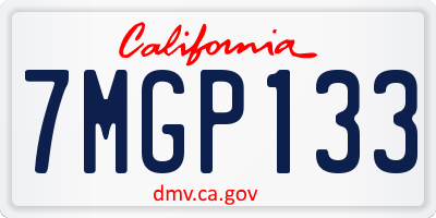 CA license plate 7MGP133