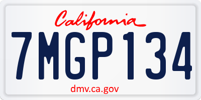 CA license plate 7MGP134